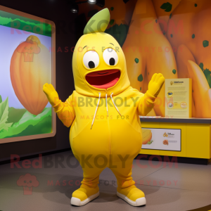 Gul Mango maskot drakt...