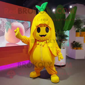 Geel Mango mascotte kostuum...