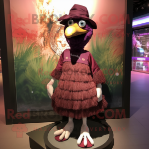 Maroon Emu mascotte kostuum...