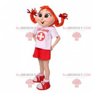 Mascotte ragazza dai capelli rossi con trapunte - Redbrokoly.com