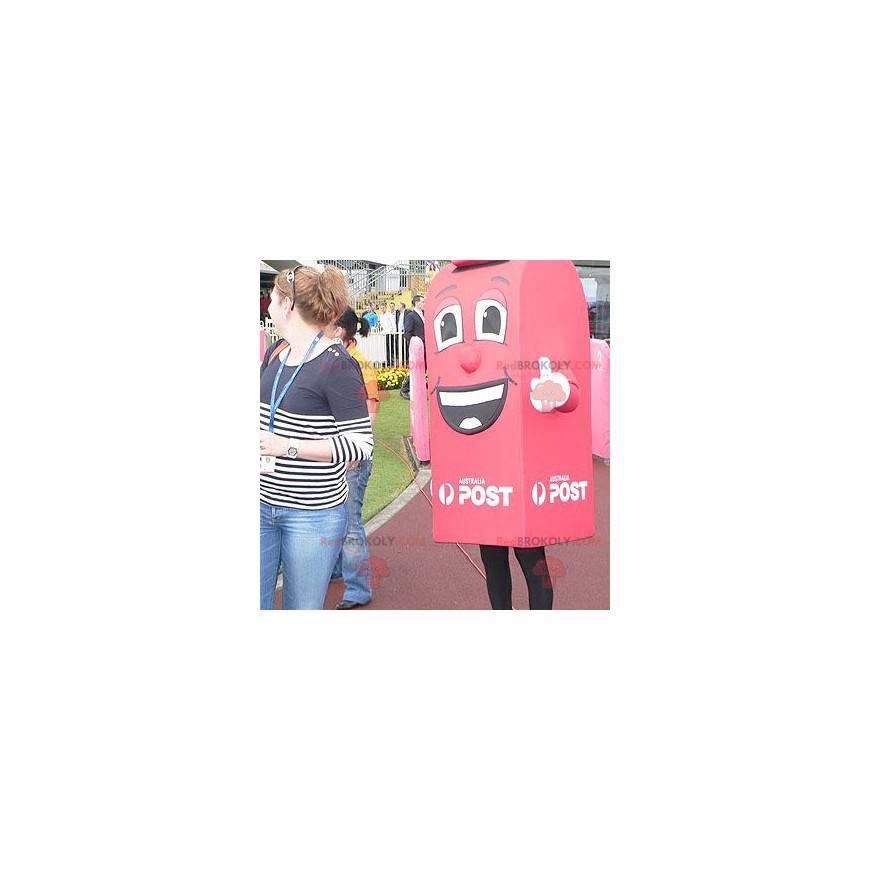 Mascota de buzón rojo gigante y sonriente - Redbrokoly.com
