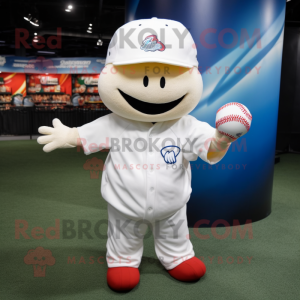 Hvit baseballball maskot...