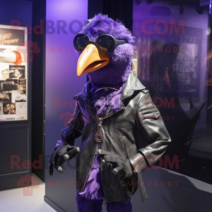 Purple Crow maskot kostym...