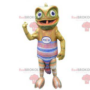 Chameleon mascot with a colorful jersey - Redbrokoly.com