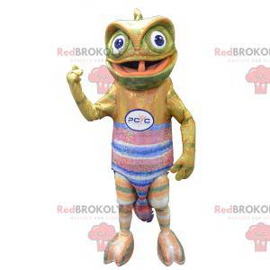 Mascotte de caméléon avec un maillot coloré - Redbrokoly.com