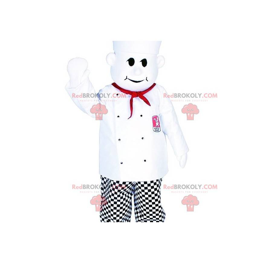 Mascotte chef-kok met een koksmuts. Chef kostuum -