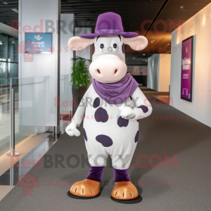 Lila Holstein Cow maskot...
