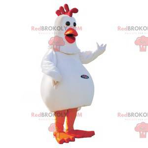 Mascotte de poule blanche et rouge géante - Redbrokoly.com