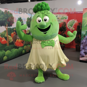 Tan Broccoli maskot kostym...