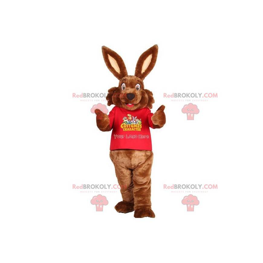 Mascotte de lapin marron doux et mignon. Costume de lapin -