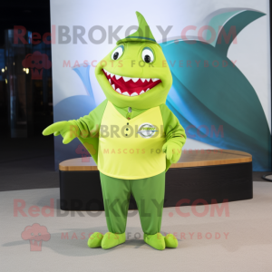 Lime Green Shark maskot...