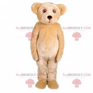 Fullt tilpassbar beige bjørnemaskot - Redbrokoly.com