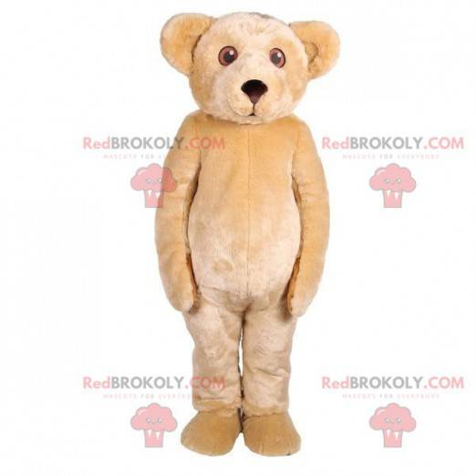 Fullt tilpassbar beige bjørnemaskot - Redbrokoly.com