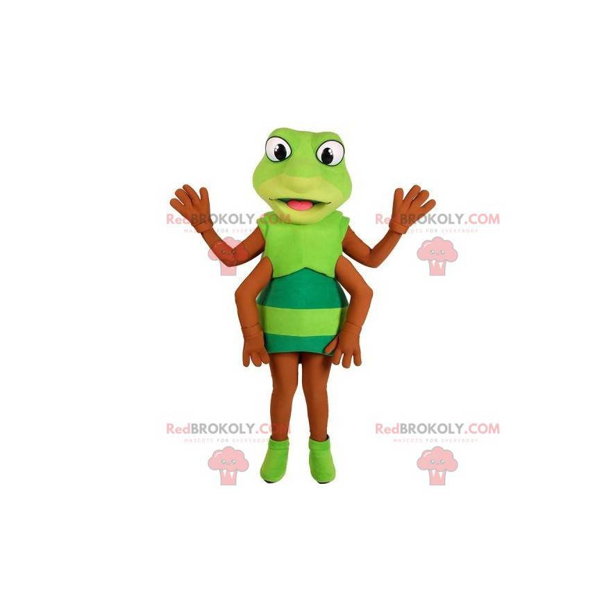 Mascota de grillo de saltamontes de insecto verde -