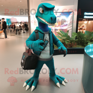 Teal Velociraptor mascotte...