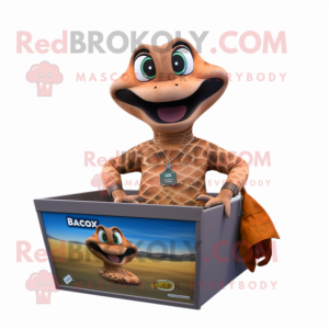 Rust Anaconda mascot costume character dressed with a Bikini and Pocket squares
