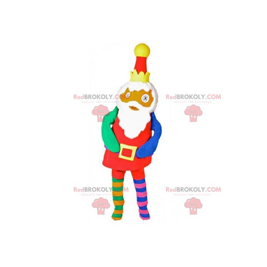 Farverig dukkemaskot med krone - Redbrokoly.com