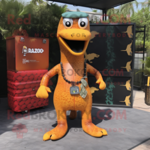 Rust Anaconda mascot costume character dressed with a Bikini and Pocket squares