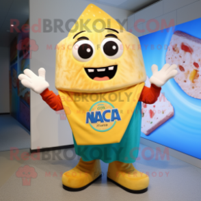 nan Nachos mascot costume character dressed with a Cover-up and Foot pads