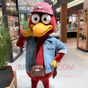 Maroon Geese maskot kostume...