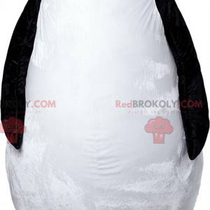 Mascotte de pingouin blanc noir et orange dodu et mignon -