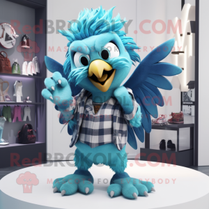 Cyan Harpy mascotte kostuum...