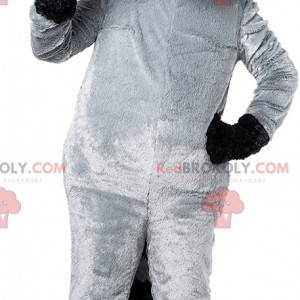 Giant black gray and white raccoon mascot - Redbrokoly.com