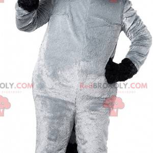 Mascota de mapache gigante negro gris y blanco - Redbrokoly.com