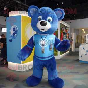 Blue Bear maskot kostume...