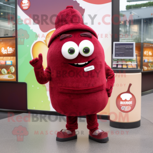 Maroon Falafel maskot drakt...