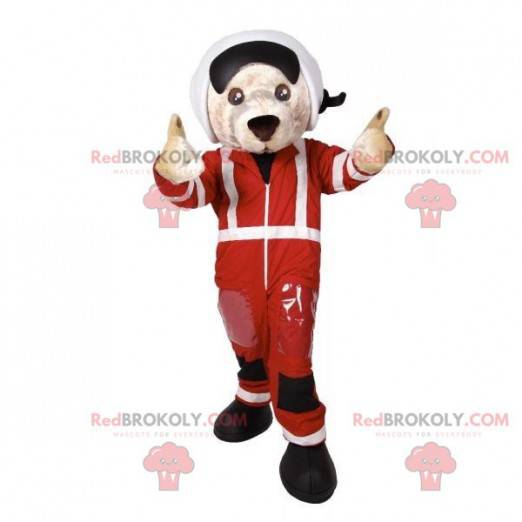 Dog mascot in pilot outfit. Aviator mascot - Redbrokoly.com