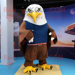 nan Bald Eagle mascot costume character dressed with a Wrap Skirt and Cufflinks