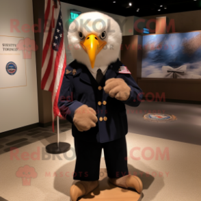 nan Bald Eagle mascot costume character dressed with a Wrap Skirt and Cufflinks