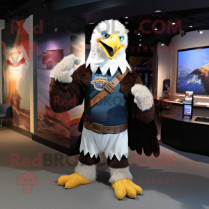 nan Bald Eagle mascot costume character dressed with a Wrap Skirt and Cufflinks