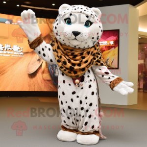 nan Leopard mascot costume character dressed with a Trousers and Shawls