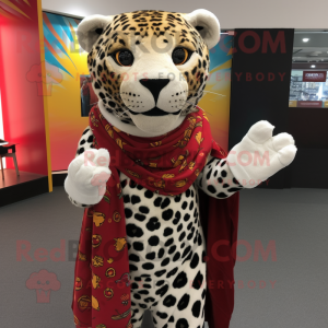 nan Leopard mascot costume character dressed with a Trousers and Shawls