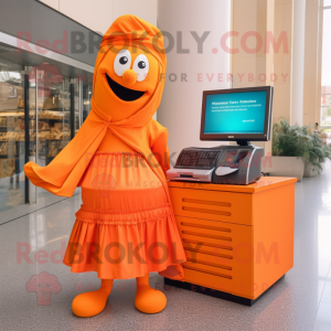 Orange dator maskotdräkt...