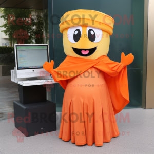 Orange Computer mascotte...