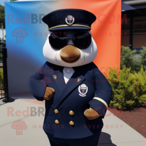 Peach Navy Seal mascot costume character dressed with a Tuxedo and Necklaces