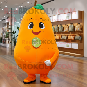 Orange Päron maskot kostym...