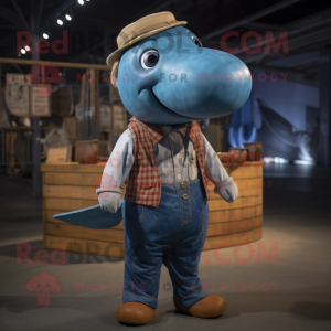 Rust Whale maskot kostume...