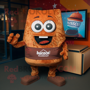 Rust Nachos mascot costume character dressed with a Turtleneck and Pocket squares