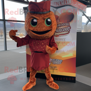 Rust Nachos mascot costume character dressed with a Turtleneck and Pocket squares