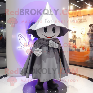 Silver Witch'S Hat mascot costume character dressed with a Raincoat and Keychains