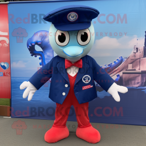 Navy Octopus maskot kostume...