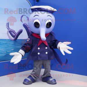 Navy Octopus maskot kostume...