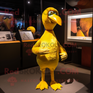 Geel Dodo Bird mascotte...