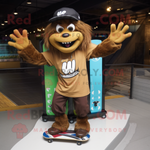 Brun skateboard maskot...