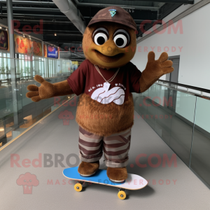 Brun skateboard maskot...