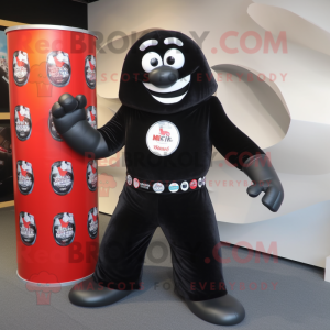 Black Soda Can maskot drakt...